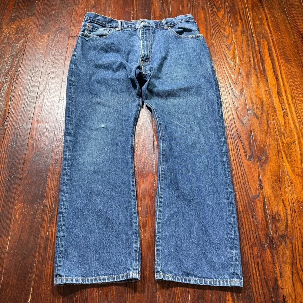 Levis 517 Jeans Mens‎ 38x30 Blue Dark Wash Bootcut Faded Whiskers Cowboy Western